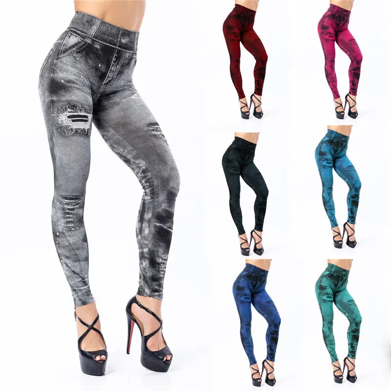 Sexy High-Waist Jeans-Leggings – Elastische Push-Up Sommerhosen