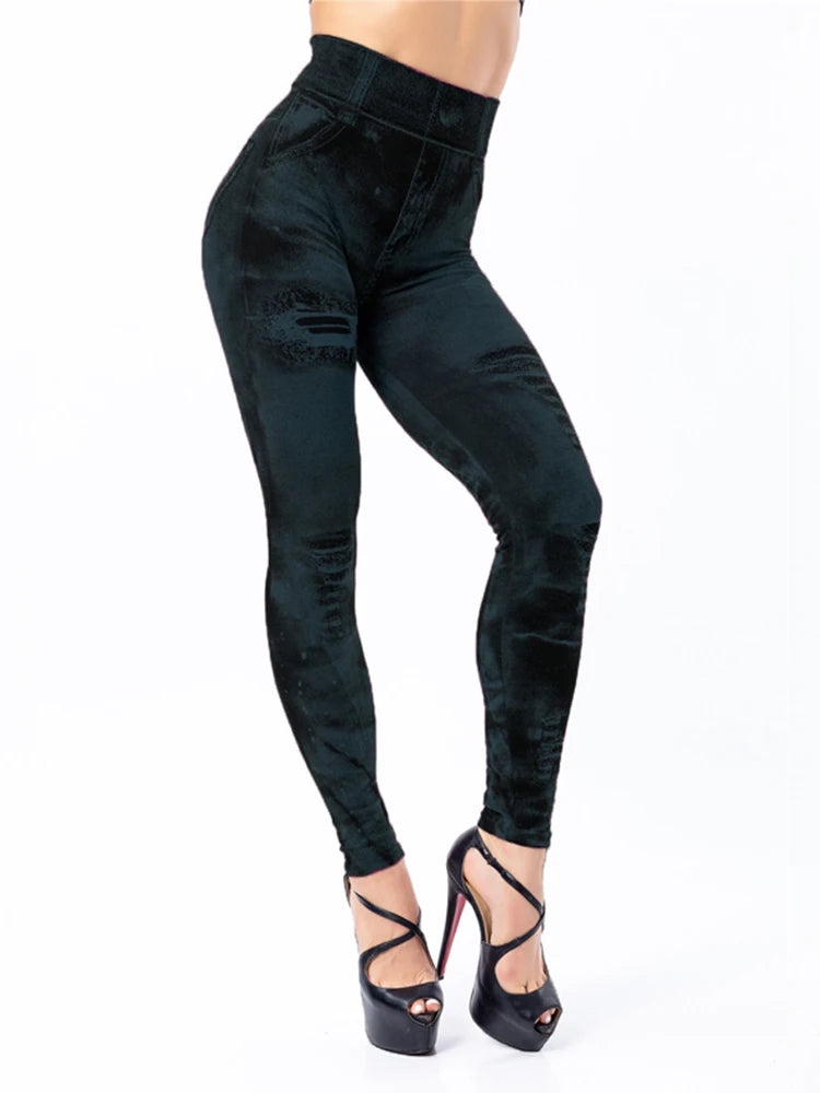 Sexy High-Waist Jeans-Leggings – Elastische Push-Up Sommerhosen