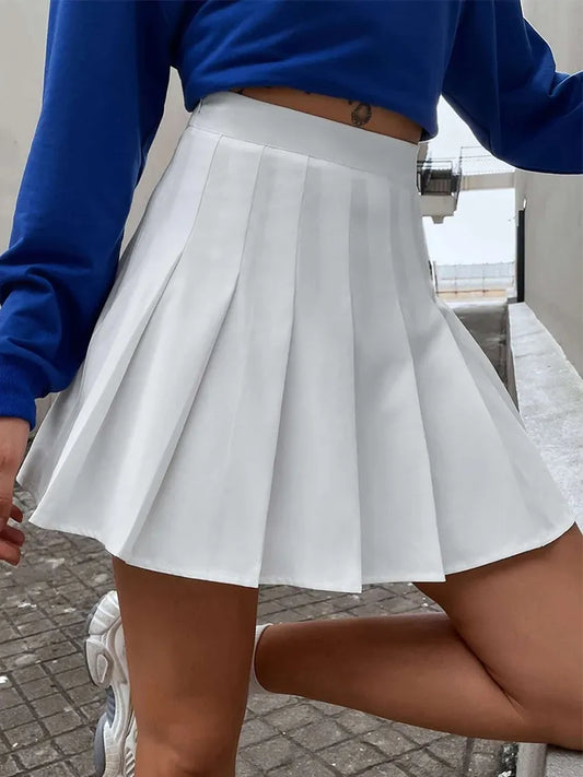 Hohe Taille Plissee Minirock für Frauen – Sommer/Frühling, Koreanische Mode, Adrett, A-Linie, Y2K Skort, Nette Kleidung