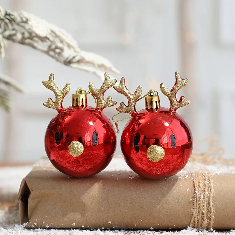 2 stücke Elch Weihnachts kugeln Ornamente Weihnachts baum hängen Kugel Anhänger Weihnachts schmuck für Zuhause Neujahr Party Navidad 2024