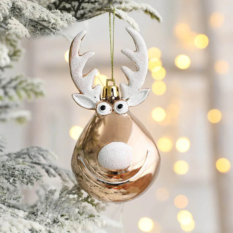 2 stücke Elch Weihnachts kugeln Ornamente Weihnachts baum hängen Kugel Anhänger Weihnachts schmuck für Zuhause Neujahr Party Navidad 2024