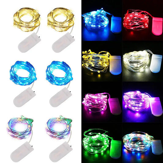 20 40 LEDs Kupferdraht Lichterkette Batteriebetriebene LED Lichterketten Party Hochzeit Innen Weihnachtsdekoration Girlande Lichter