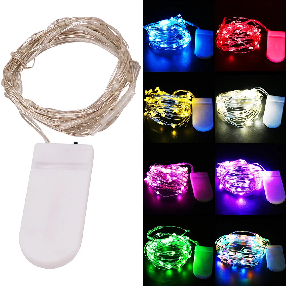 2/4M Led Lichterketten Batterie Betrieben Mini Fee Lampe Weihnachten Licht Kupfer Draht String Licht für Hochzeit weihnachten Girlande Party