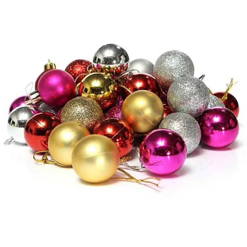 24 stücke 3cm Weihnachtskugeln Kugeln Dekoration Für Home Gold Rosa Champagner Rot Weihnachten Baum Bälle Ornamente Neue Jahr geschenke