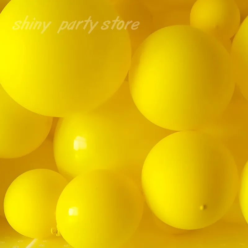 Yellow Latex Balloons, Matte Colorful, Inflatable Wedding and Birthday Decoration