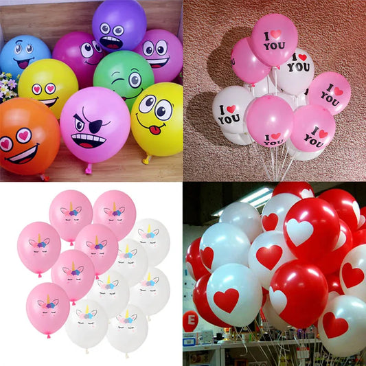 10 Stück 12 Zoll Latexballons, Smiley-Gesicht mit großen Augen, Rot, Herzballons, Hochzeit, Liebesgeständnis, Jubiläumsdeko