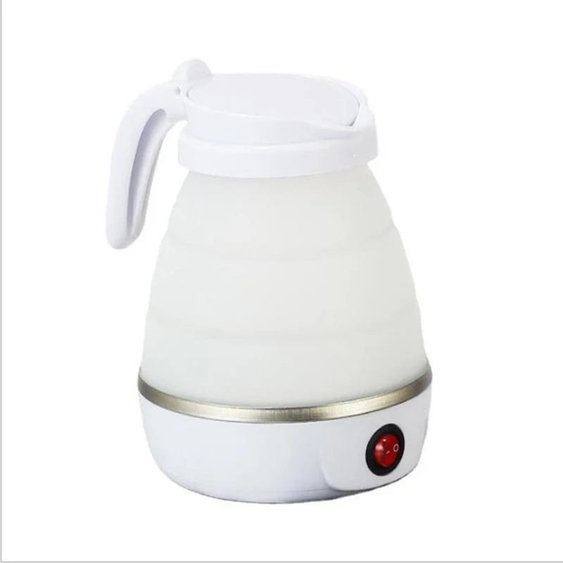 Saengq Travel Folding Kettle - Silicone &amp; 304 Stainless Steel, Portable, Compression Foldable, Leak-Proof, 600 ml