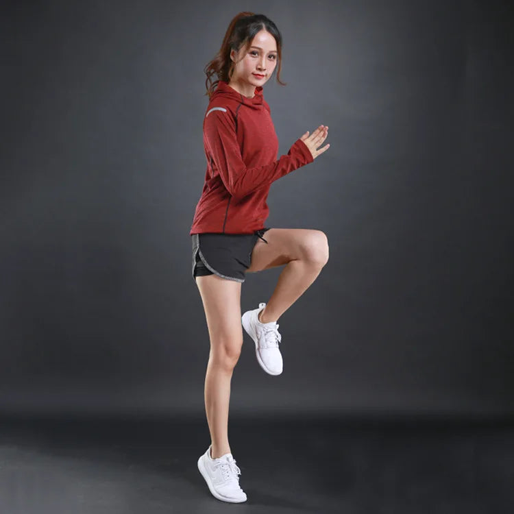 Herbst Laufshirts für Frauen – Dünn, Langärmlig, Schnell trocknend, Atmungsaktiv, Ideal für Gym, Fitness, Training und Yoga