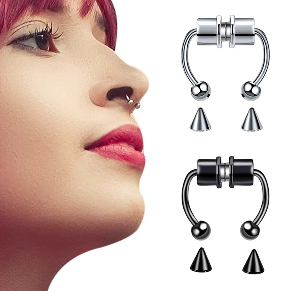 1 Stück Fake-Nasenring – 20G Chirurgenstahl, Faux-Piercingschmuck für Lippe, Septum und Nase