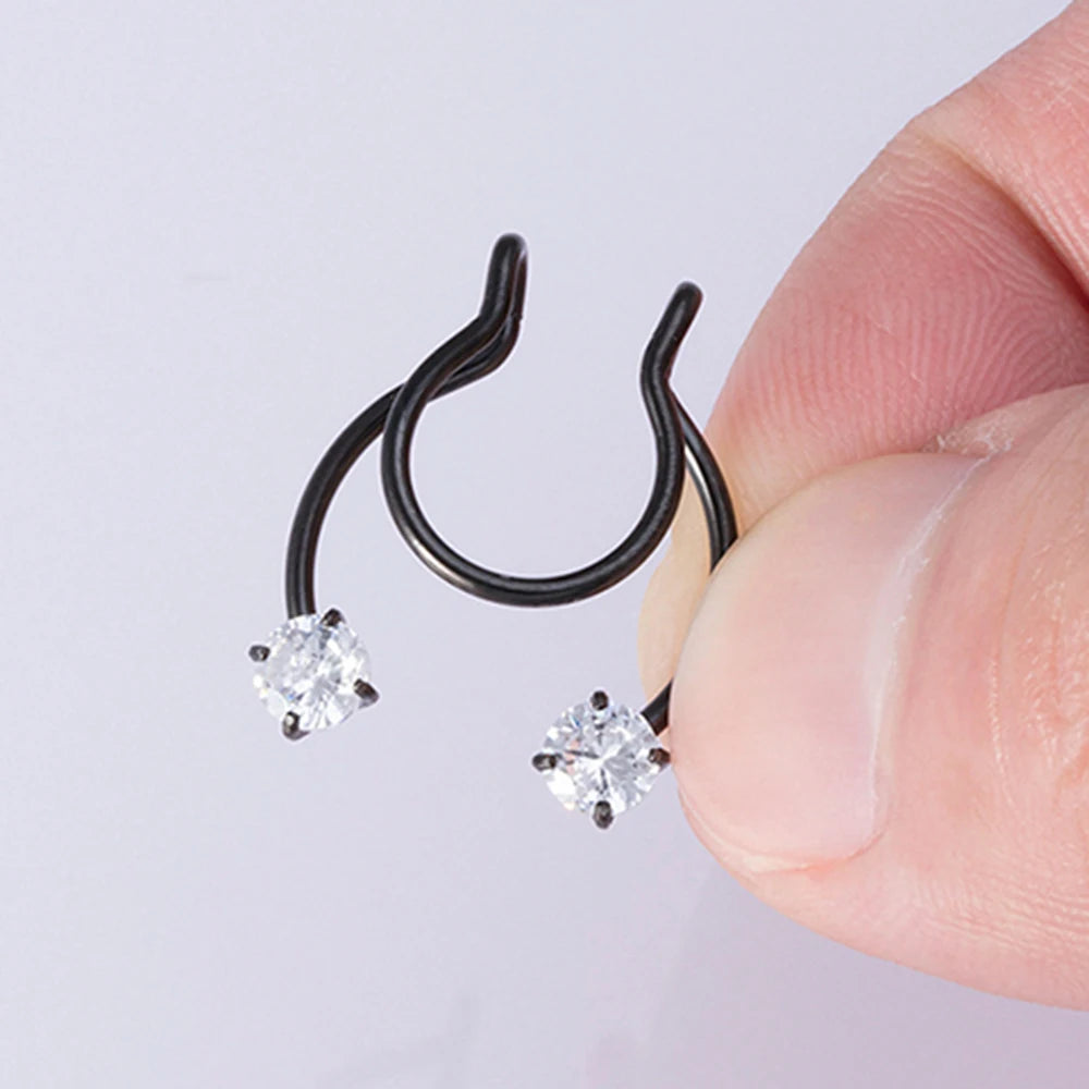 1 Stück Fake-Nasenring – 20G Chirurgenstahl, Faux-Piercingschmuck für Lippe, Septum und Nase