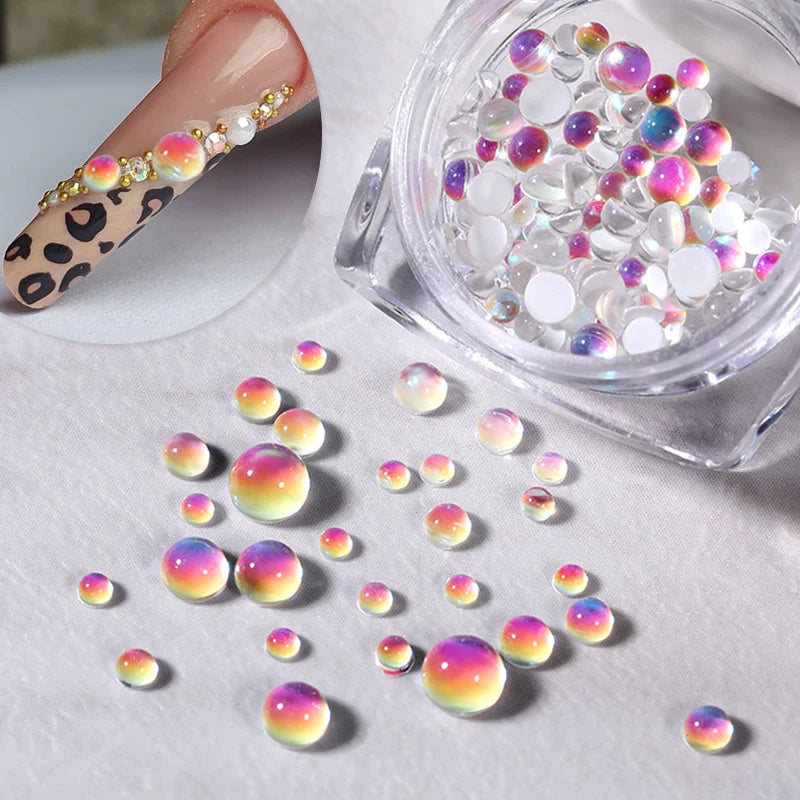 Candy-Farben Kristallperlen – Herz & Runde 3D Strass für Nail Art und DIY