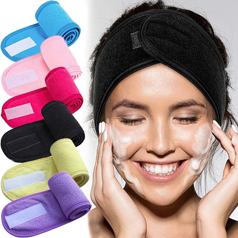 Handtuch-Kopfband – Spa, Gesicht waschen, Make-up, Schweißband, rutschfest, dehnbar, waschbar, Stirnband, Haarband für Sport