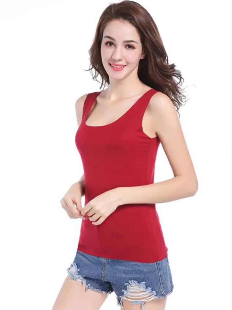 High Quality - Summer Solid Seamless Women Tank Tops Soft Modal Vest Sleeveless T Shirt White Tanks No Trace