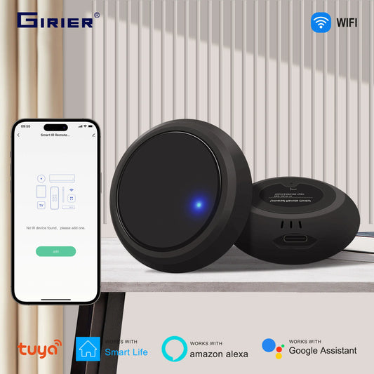 Girier Tuya Smart IR-Fernbedienung – WiFi Universal Infrarot Blaster für AC, TV, DVD, STB, Kompatibel mit Alexa und Google Home