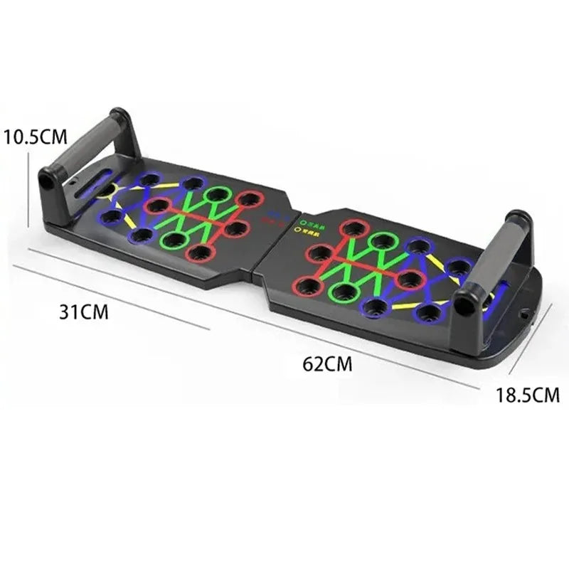 Tragbares Multifunktionales Push-up-Board-Set – Faltbare Fitnessgeräte mit Griffen für Brust, Bauch, Arme und Rücken