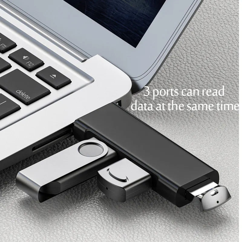 USB 3.0/2.0 Hub – Multi-Port Splitter with 3 Ports, Power Adapter, Multiple Expander for PC