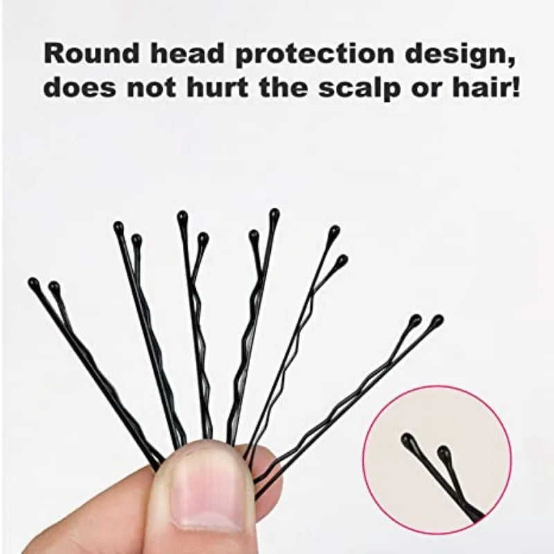 Black Hair Pins – Hair Clips for Women, Bobby Pins, Invisible Waves, Curly Bridal Hairstyles, Hair Accessories for Girls