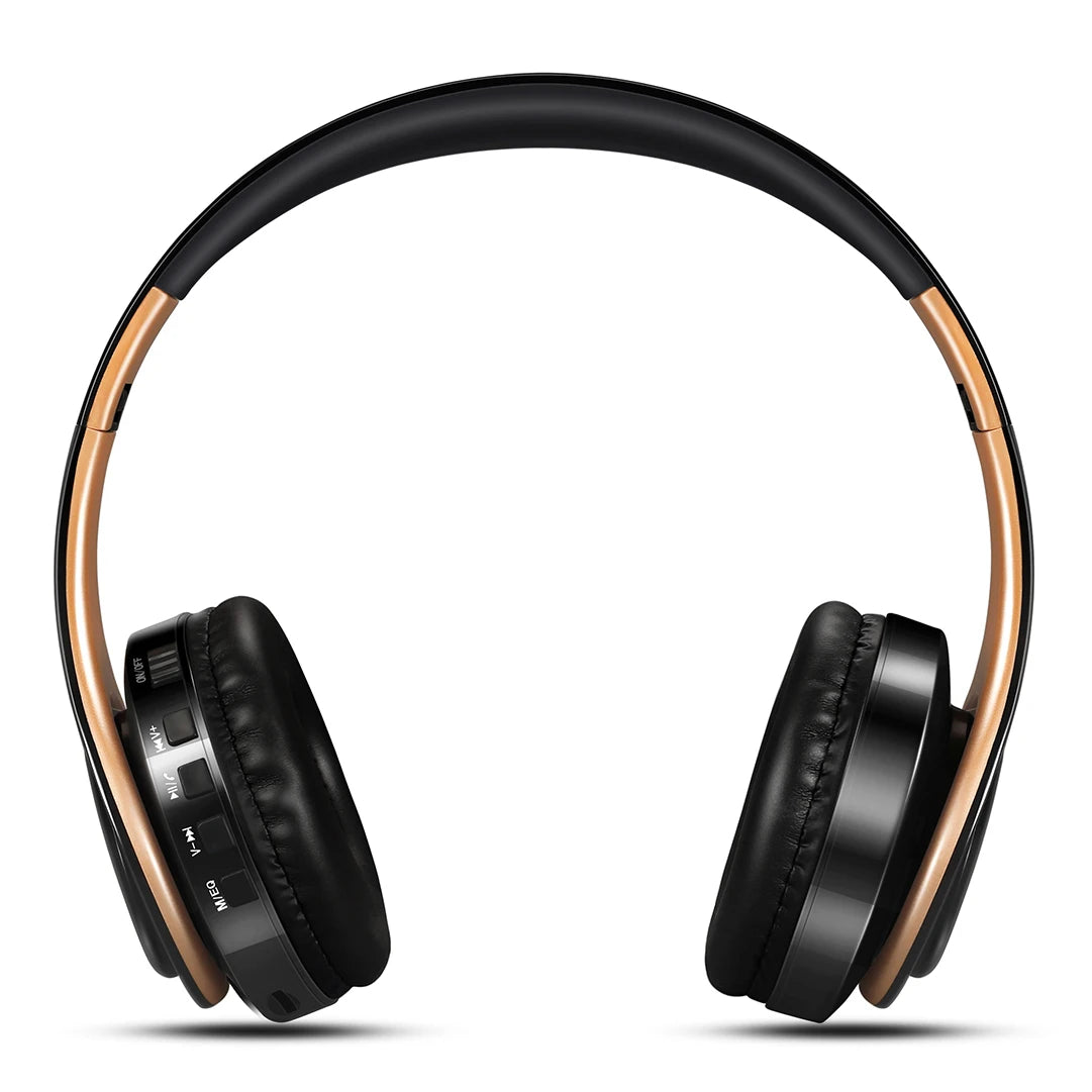 Gold Drahtlose Kopfhörer für Männer – Bluetooth Stereo Headset mit integriertem Mikrofon und 3,5mm Jack, Für Xiaomi, Samsung, iPhone