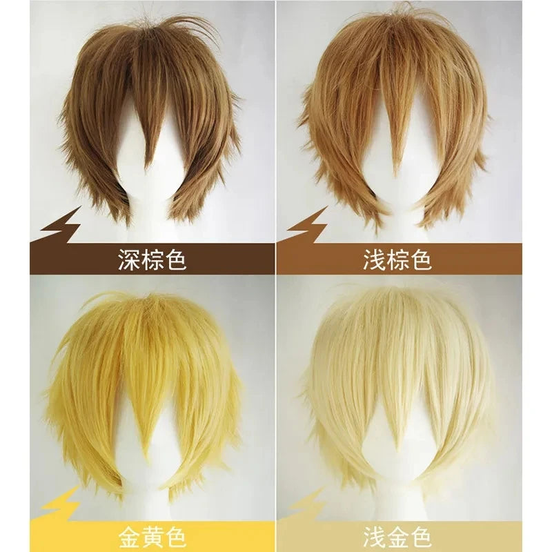 Versatile Colored Men's Wig - Short, Inverted Hair, Cosplay Set for Anime &amp; Costumes