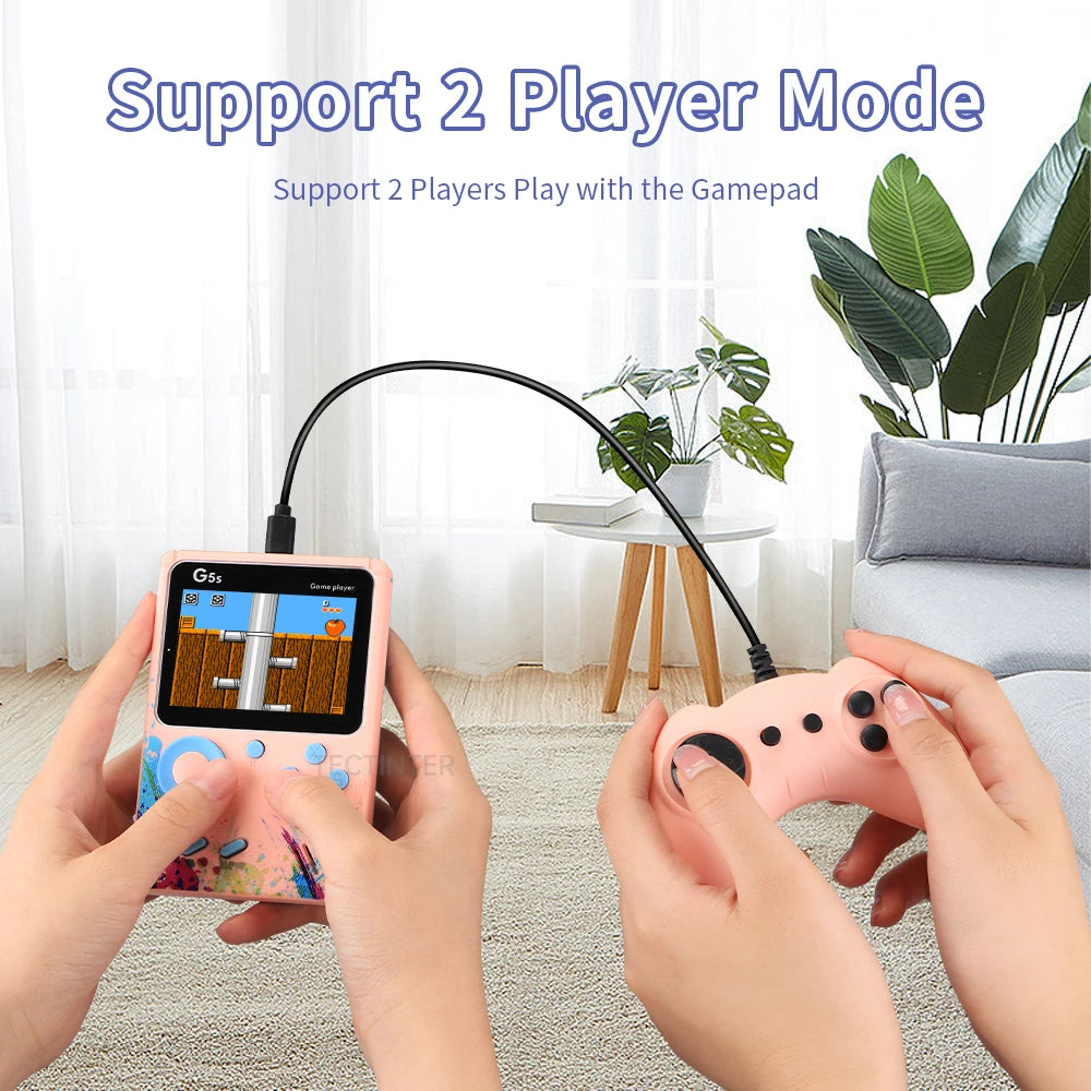 G5s 2,4 Zoll Mini-Videospielkonsole – Tragbarer Retro-TV-Handheld-Game-Player mit integrierten Spielen, 2-Spieler-Unterstützung