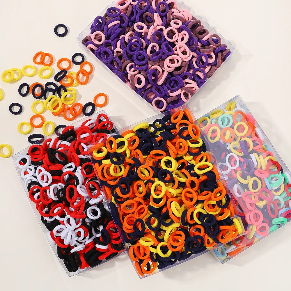 50/300pcs Kids Elastic Hair Bands - Candy Scrunchies, Rubber Bands for Girls, Hair Ties, Headbands, Baby Hair Accessories