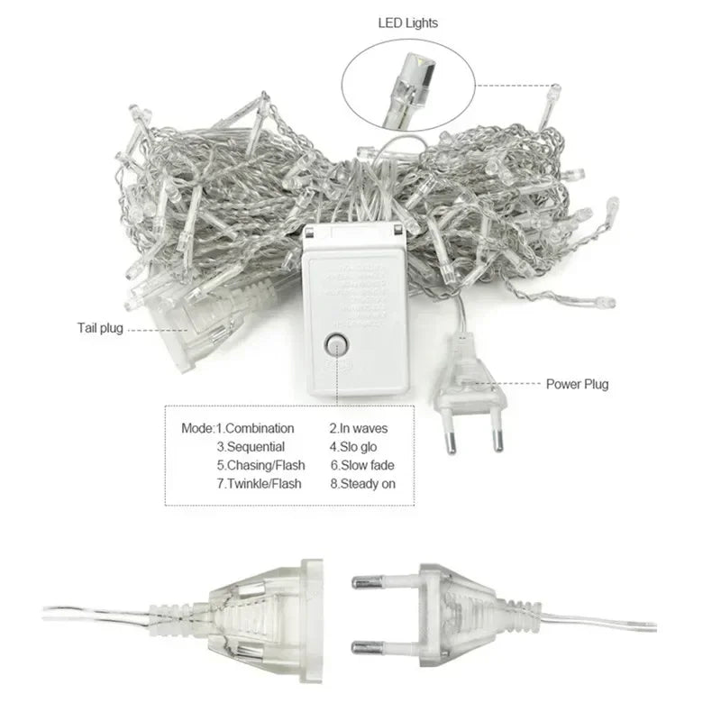 2x3m Weihnachts girlanden führte Schnur Weihnachts netz Lichter Fee Weihnachten Party Garten Hochzeit Dekoration Vorhang Licht