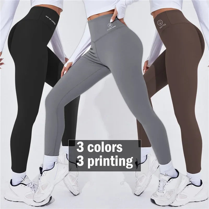 High waist yoga leggings, warm sports leggings, thermal running pants for women, sexy butt push up fitness leggings.