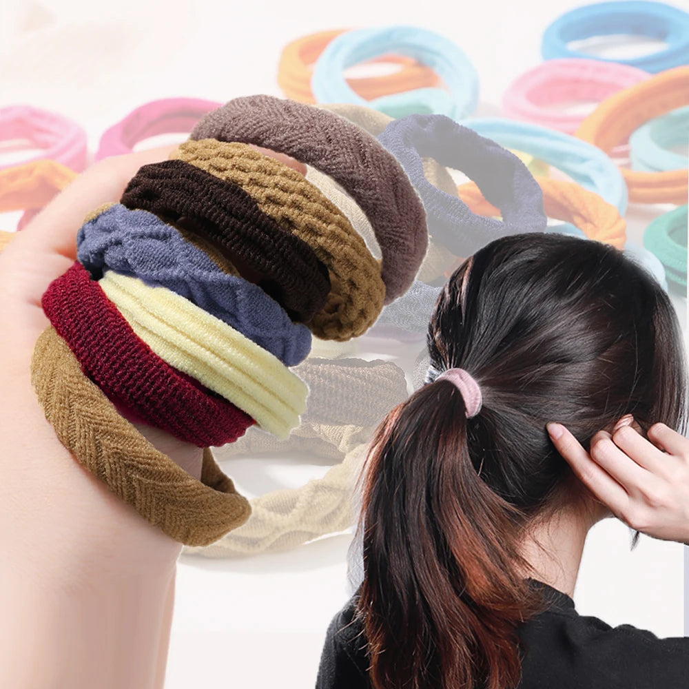 12 Pack Elastic Hair Ties - Simple Scrunchies, Ponytail Holders, Rubber Bands for Women and Girls