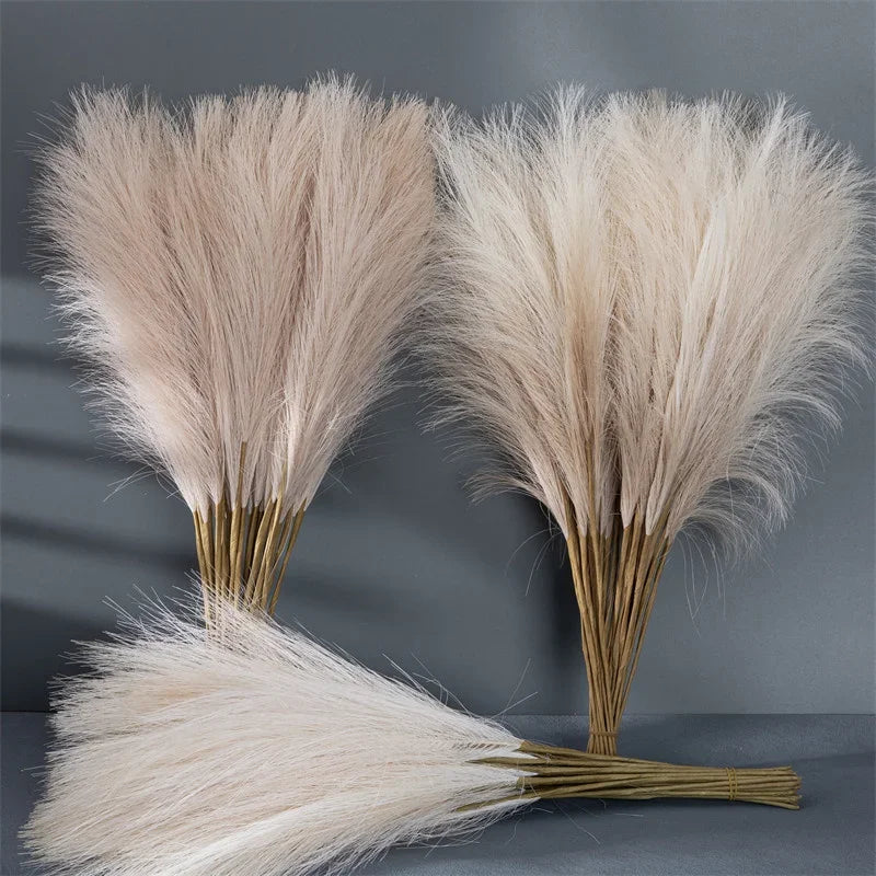 55cm Fluffy Pampas Grass - 5/10/20pcs Boho Decor, Artificial Reed Plants for Wedding, Party and Home Decoration