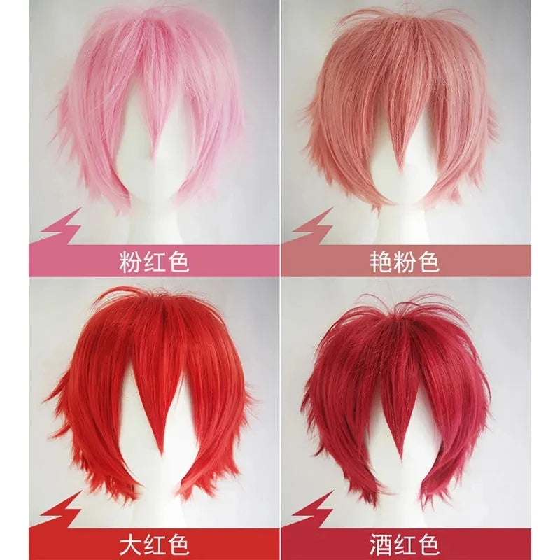 Versatile Colored Men's Wig - Short, Inverted Hair, Cosplay Set for Anime &amp; Costumes