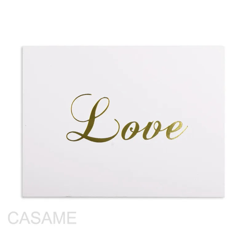 48pcs Mini Gold Embossed Thank you Card Valentine's Day Happy Birthday Christmas Party Wedding Invitations Letter Greeting Cards