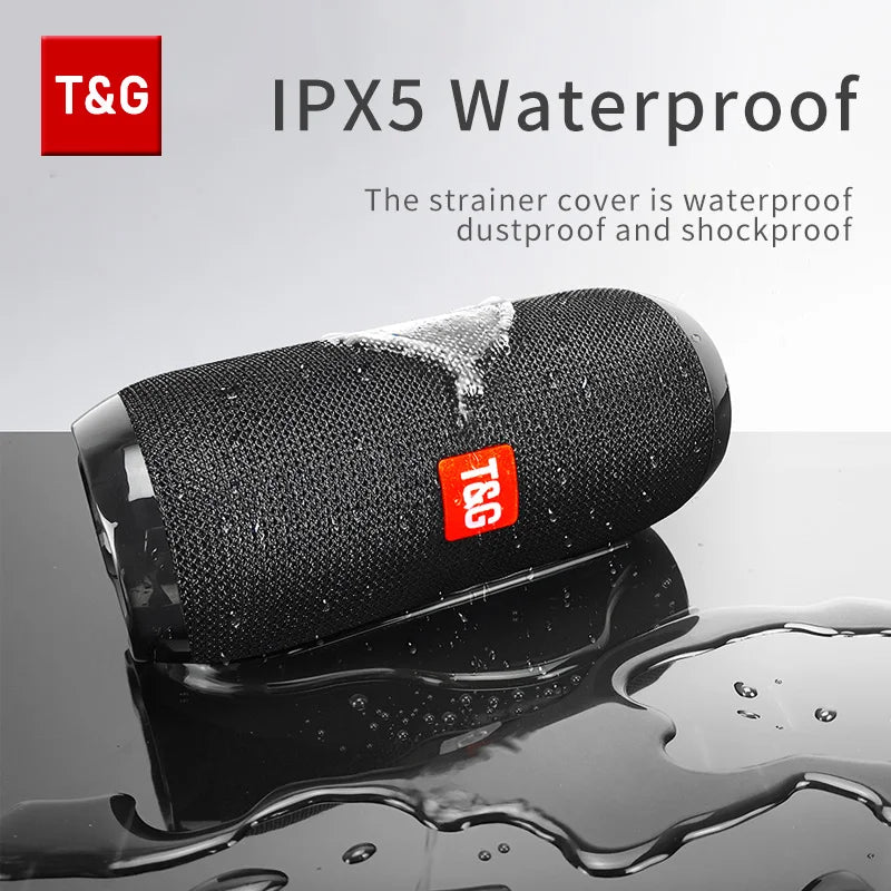 TG117 Bluetooth Speaker, Portable True Wireless Soundbox, Waterproof Outdoor Stereo Surround, Support TF Card and Radio.