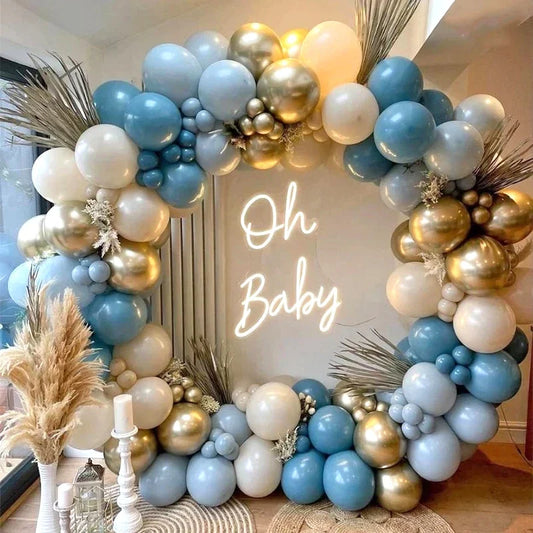 Burgunder, Blau und Gold Ballongirlande, Kindergeburtstag, Baby-Party, Hochzeit, Latexballons