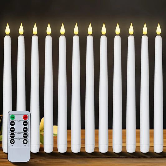 Flammenlose Flackernde Kegelkörper-Kerzen, Mit/Ohne Fernbedienung, Timer & Dimmer – Batteriebetriebene Kerzen für Weihnachten & Hochzeiten