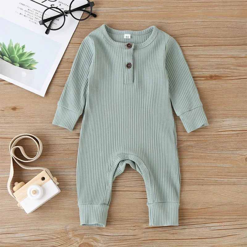 Herbst Baby-Overall für Neugeborene, Jungen und Mädchen, Langarm, Baumwolle