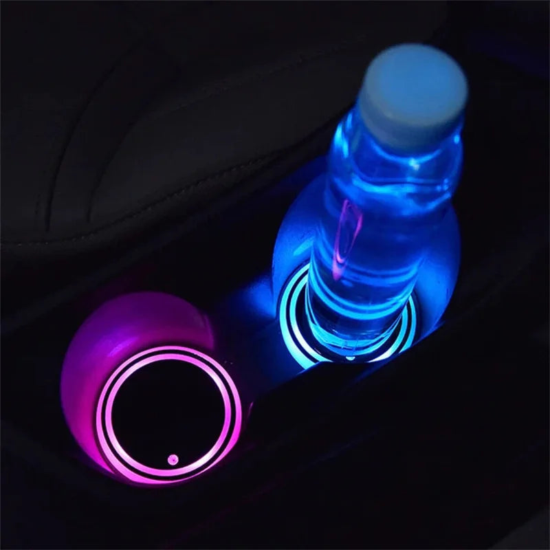 Upgraded Car Coaster - Universally Compatible, with 7 LED Colors and 3 Modes