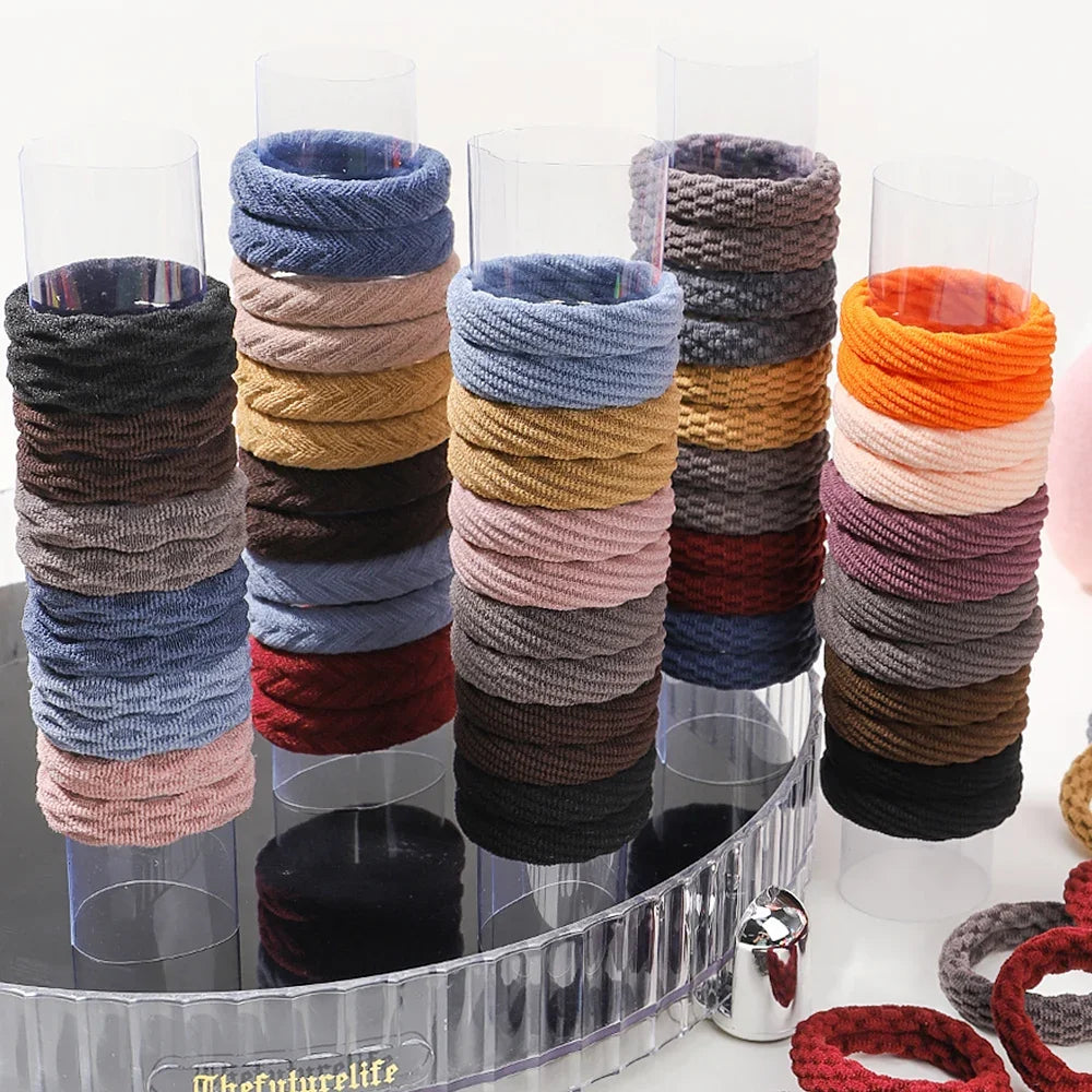 12 Pack Elastic Hair Ties - Simple Scrunchies, Ponytail Holders, Rubber Bands for Women and Girls