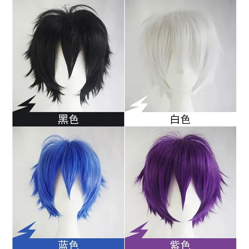 Versatile Colored Men's Wig - Short, Inverted Hair, Cosplay Set for Anime &amp; Costumes