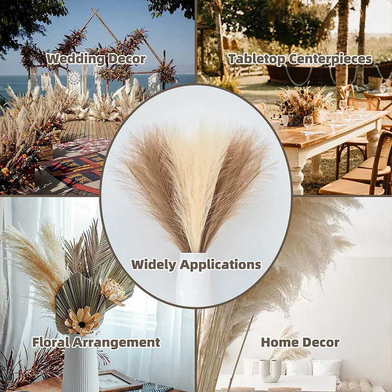 55cm Fluffy Pampas Grass - 5/10/20pcs Boho Decor, Artificial Reed Plants for Wedding, Party and Home Decoration