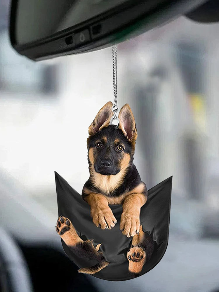 Mini Puppy Car Pendant – Practical Interior Ornament, Hanging Toy, Gift and Decoration