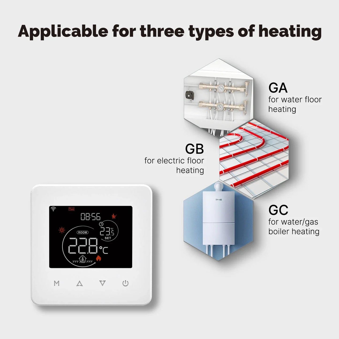 Tuya WiFi Thermostat – Raumtemperaturregler für Wasser- und elektrische Fußbodenheizung, Gaskessel, App-Steuerung, Kompatibel mit Alexa und Google Home