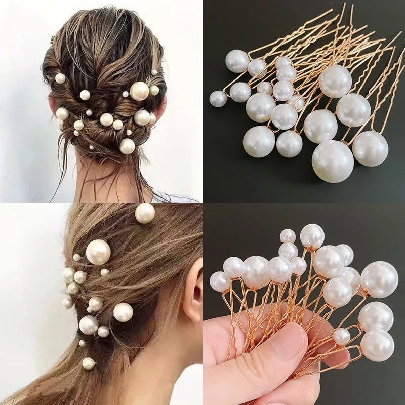 Western Wedding Fashion Jewelry – Handmade Headpiece for the Bride, Wedding Crown, Flower Pearl Hair Accessories, Hairpin Ornaments