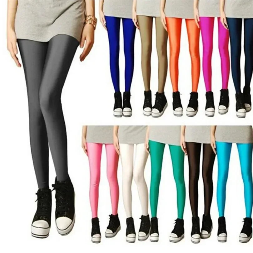 New spring autumn leggings for women solid colors neon candy style high waist sexy leggings for girls fashion clothes.