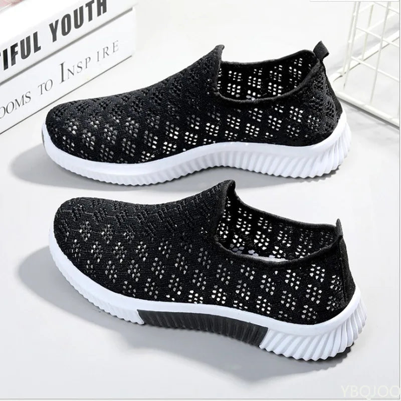 Mode-Mesh-Schuhe für Frauen – atmungsaktive Sportschuhe, weiche Sohle, Casual-Sneakers.