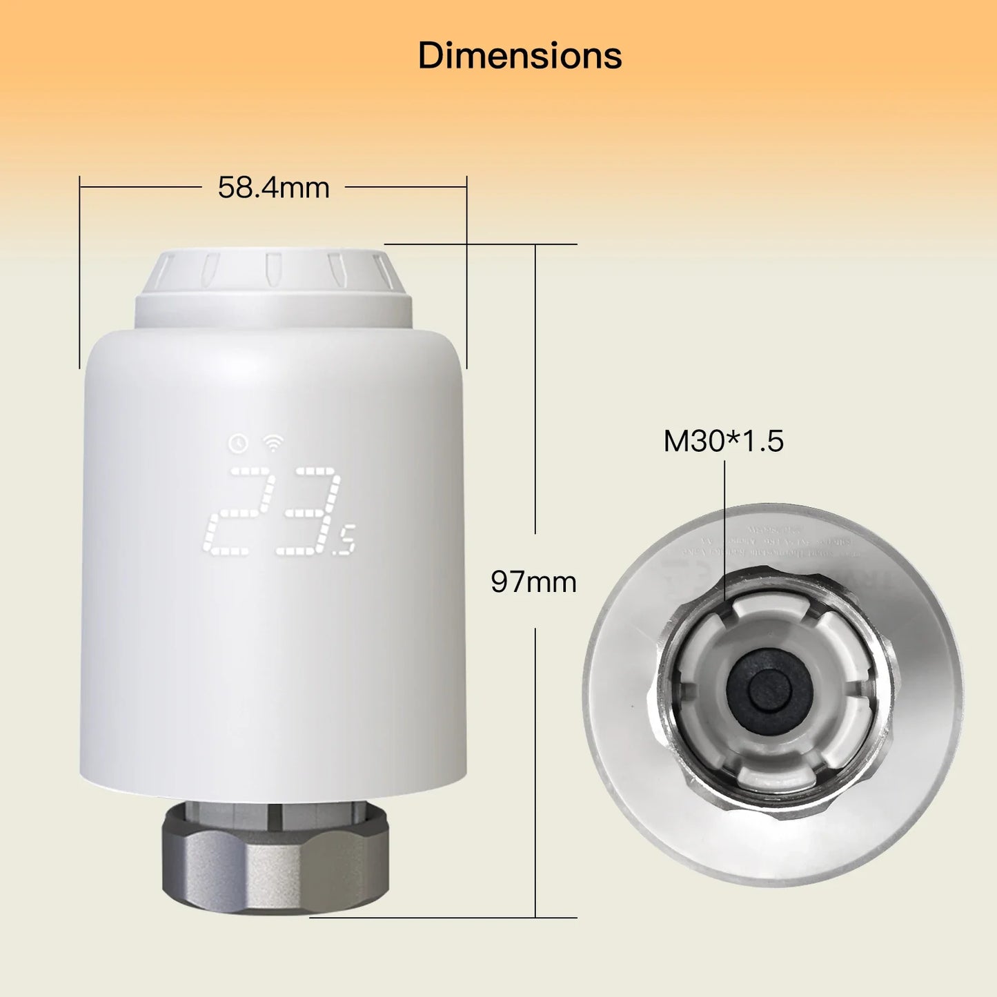 Moes TRV Tuya Zigbee Thermostat – Smart Heizkörperventil mit Drahtloser Fernsteuerung, Temperaturregler, Kompatibel mit Alexa Sprachsteuerung