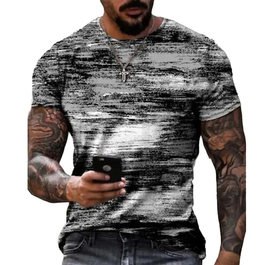 Sommer Graffiti 3D-Druck Herren T-Shirts Streetwear Polyester 0-Ausschnitt lose Kurzarm Tops lässig lose T-Shirts Herren Kleidung