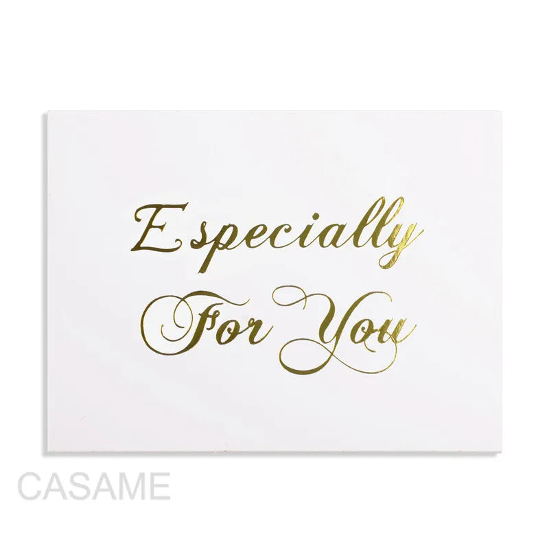 48pcs Mini Gold Embossed Thank you Card Valentine's Day Happy Birthday Christmas Party Wedding Invitations Letter Greeting Cards