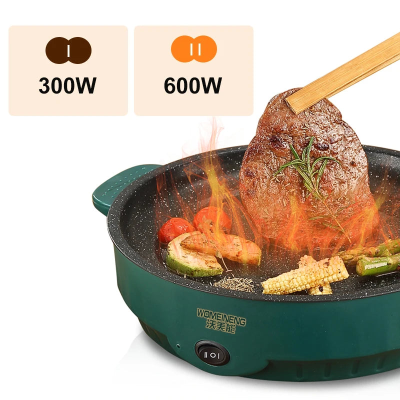 Electric Multi Cooker - 220V Household Pan for Grilling, Roasting, Steak, Fish, Omelette, Non-Stick Cooking Machine