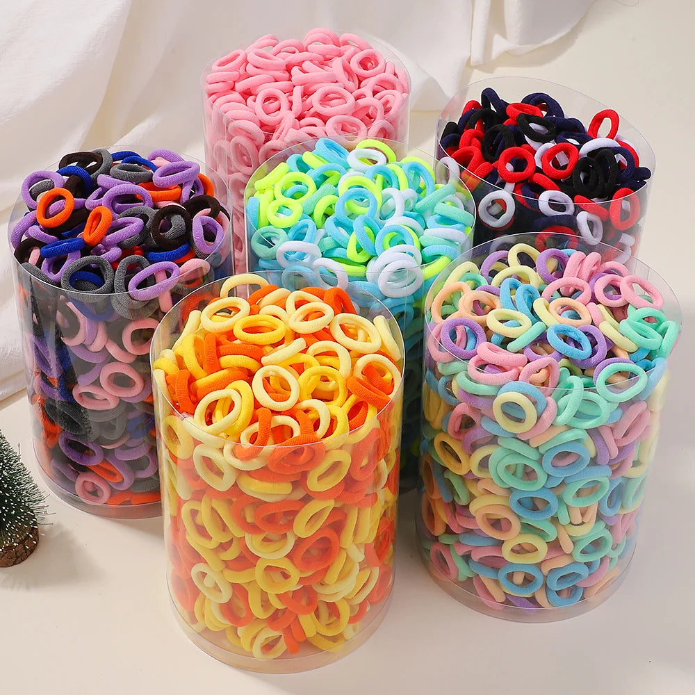 50/300pcs Kids Elastic Hair Bands - Candy Scrunchies, Rubber Bands for Girls, Hair Ties, Headbands, Baby Hair Accessories