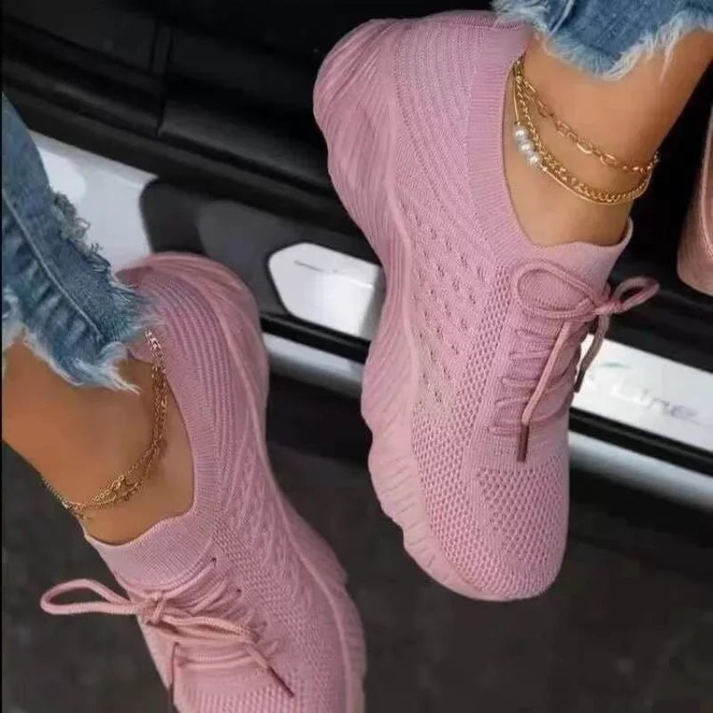 Mesh breathable women casual sneakers, lace up, vulcanized shoes, ladies platform sneakers, women's shoes, plus sizes, zapatos de mujer.